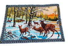 Tapete de parede flanela vintage tapeçaria veado alce pôr do sol inverno neve cênico  comprar usado  Enviando para Brazil