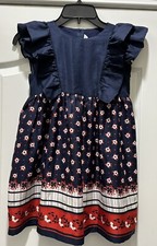 Vestido Janie And Jack azul marinho vermelho e branco babado tamanho 7 meninas comprar usado  Enviando para Brazil