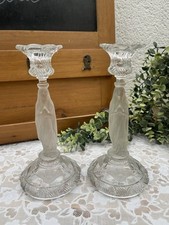 Paire bougeoirs verre d'occasion  Le Grand-Lucé