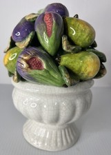 Decoração de mesa tigela de frutas cerâmica multicolorida - 7" de altura comprar usado  Enviando para Brazil