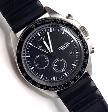 FOSSIL SPORT 54 CH3024 CHRONO MOSTRADOR PRETO PULSEIRA DE SILICONE 10ATM 44MM WATACH MASCULINO comprar usado  Enviando para Brazil