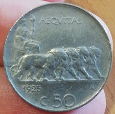 Centesimi 1925 leoni usato  Serino