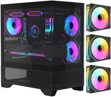 Capas de PC para jogos MATX-SLIM/ITX com ventiladores ARGB 3x120MM vidro temperado pré-instalado comprar usado  Enviando para Brazil