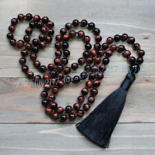 Colar Mala 6-12mm Natural Olho de Tigre Vermelho Tibete Budista 108 Contas de Oração comprar usado  Enviando para Brazil