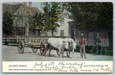 Cartão postal An Oxen-Mobile Annapolis Royal NS Canada Atlee's Drug Store B285, usado comprar usado  Enviando para Brazil
