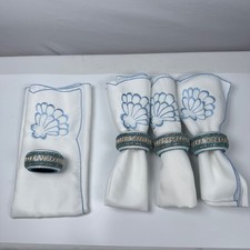 Embroidered seashell napkins for sale  Norris City