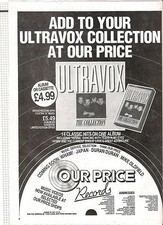 ULTRAVOX Collection (Our Price) UK magazine ADVERT / mini Poster 11x8" comprar usado  Enviando para Brazil