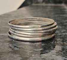 Conjunto de 7 lindas pulseiras de prata esterlina 925 sólidas feitas à mão conjunto de prata comprar usado  Enviando para Brazil