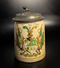 Cerveja alemã antiga Stein 1859 Corps Crest Studentenkrug Silvania 19º centavo RARO, usado comprar usado  Enviando para Brazil