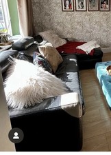 chaise sofa bed leather for sale  BRISTOL