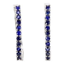 BRINCO PENDENTE GENUÍNO AAA AZUL SAFIRA REDONDO BRONZE BANHADO A OURO BRANCO comprar usado  Enviando para Brazil