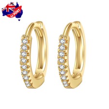 Atacado Folheado A Ouro 18K Diamante Simulado Huggie Hoop Brincos Clip 6mm - 12mm comprar usado  Enviando para Brazil