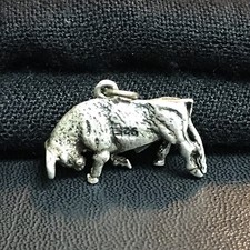 Pingente Berloque Mad Bull Sólido 925 Vintage 1” Prata Esterlina 5,8 Gr comprar usado  Enviando para Brazil