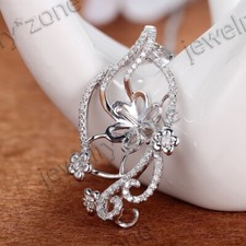 Joia de prata esterlina 925 com diamante corte redondo semi montagem casamento pandant fino comprar usado  Enviando para Brazil