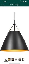 Luminária pendente de cozinha industrial AUTELO 1 luz grande preta comprar usado  Enviando para Brazil