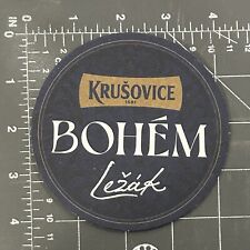 Krusovice Bohem Lezak Draft Tap Beer Lager Prague Czech Republic Bar Coaster na sprzedaż  Wysyłka do Poland