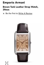 Relógio masculino retangular clássico pulseira de couro marrom Emporio Armani AR1605, usado comprar usado  Enviando para Brazil