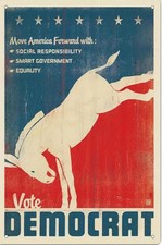 Vote democrat metal for sale  Argos