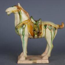 Estátua de porcelana chinesa Tang tricolor vitrificada cerâmica cavalo de guerra branco 8,0 polegadas, usado comprar usado  Enviando para Brazil