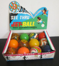 Vintage NOS See Thru Jet Ball Store Display com 12 Bolas Saltitantes de Borracha Grandes comprar usado  Enviando para Brazil