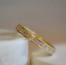 Usado, Anel de aliança de casamento 2,00 ct corte baguete moissanita eternidade folheado a ouro amarelo 14k comprar usado  Enviando para Brazil