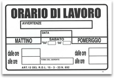 Cartello targa orari usato  Milano
