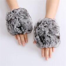 Usado, Luvas femininas de inverno de pele de chinchila real malha sem dedos luvas quentes comprar usado  Enviando para Brazil
