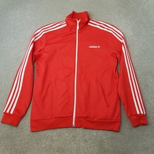Używany, Adidas Męska kurtka dresowa Duża czerwona SST Beckenbauer Trefoil Firebird Originals na sprzedaż  Wysyłka do Poland