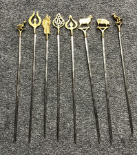 Lote misto vintage - 8 espetos de carne de peru sener churrasqueira Kabobs aço inoxidável comprar usado  Enviando para Brazil