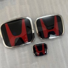 2022-2024 Placa de Identificação Carta Honda Civic Adesivo Frontal Traseiro Emblema Preto e Vermelho comprar usado  Enviando para Brazil