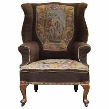 ESTOFAMENTO BORDADO POLTRONA WINGBACK VITORIANA ANTIGA ORIGINAL POR VOLTA DE 1840 comprar usado  Enviando para Brazil