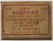 Muito raro C.G. Caixa de bala calibre .22 MOFFAT Susanville Califórnia 2 peças vazia comprar usado  Enviando para Brazil