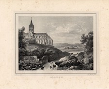 2 estampas antigas-GLASGOW-LANARKSHIRE-ESCÓCIA-Pernot-1827 comprar usado  Enviando para Brazil
