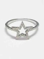 Anel de noivado redondo simulado em forma de estrela de diamante folheado a ouro branco 14k 1,80 quilates comprar usado  Enviando para Brazil