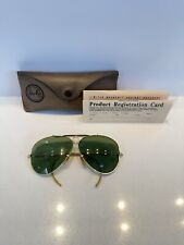 Usado, Óculos de sol vintage Ray Ban Bl 1/10 12k folheado a ouro aviador atirador muito raro 62 comprar usado  Enviando para Brazil