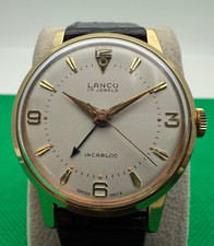 Lanco Alarm Langendorf relógio de pulso masculino placa de ouro anos 50 raro!!! comprar usado  Enviando para Brazil