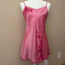 Mini vestido slip Victorias Secret feminino pequeno alça de espaguete rosa vermelho cetim renda comprar usado  Enviando para Brazil