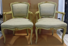 Par de Sillones Luigi XVI Lacados Pintados Silla Estilo Veneciano 2 Sillas segunda mano  Embacar hacia Mexico