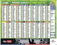 Premier league fixtures for sale  LIVERPOOL