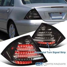 Usado, Compatível com 2001-2004 Mercedes-Benz W203 Classe C lanternas traseiras de fumaça escura LED sequencial comprar usado  Enviando para Brazil