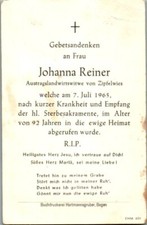 Sterbebild johanna reiner gebraucht kaufen  Rielasingen-Worblingen