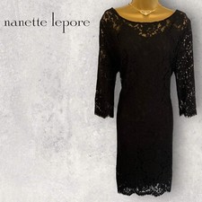 Vestido de manga comprida feminino Nanette Lepore renda preta borda vieira UE 34 Reino Unido 6 EUA 2 comprar usado  Enviando para Brazil