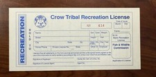 Crow Indian Reservation Juego Caza/Pesca Recreación Licencia - En Blanco segunda mano  Embacar hacia Mexico
