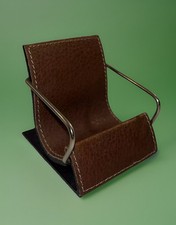 Cadeira de couro sintético marrom miniatura Art Deco comprar usado  Enviando para Brazil