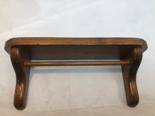 Prateleira de parede pequena vintage estilo country madeira primitiva toalheiro de mão comprar usado  Enviando para Brazil