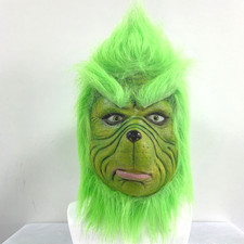 Usado, Fantasia de festa The Grinch máscara de látex Natal cosplay pele peluda comprar usado Usado, Fantasia de festa The Grinch máscara de látex Natal cosplay pele peluda comprar usado  Enviando para Brazil