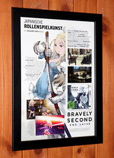 Bravely Second Nintendo 3DS raro pequeno pôster promocional/página de anúncio emoldurada comprar usado  Enviando para Brazil