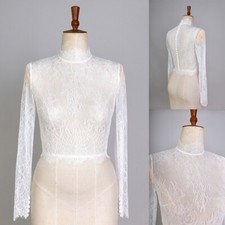 Vestido de noiva jaqueta topper para noiva renda mangas compridas acessórios superiores comprar usado  Enviando para Brazil