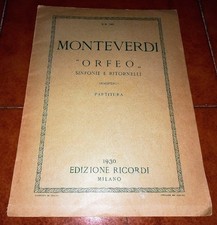 Monteverdi orfeo sinfonie usato  Italia