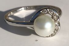 Anello perla diamanti usato  Torre del Greco
